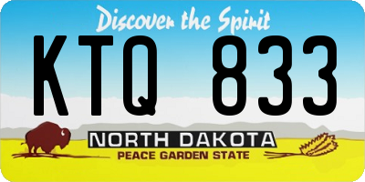 ND license plate KTQ833