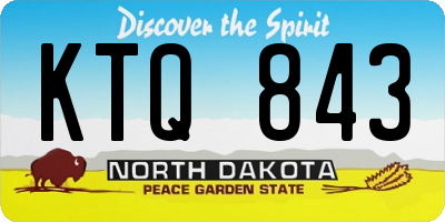 ND license plate KTQ843