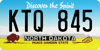 ND license plate KTQ845