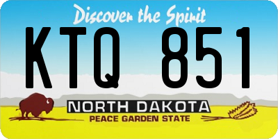ND license plate KTQ851