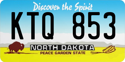 ND license plate KTQ853