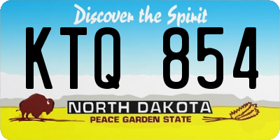 ND license plate KTQ854