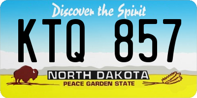 ND license plate KTQ857