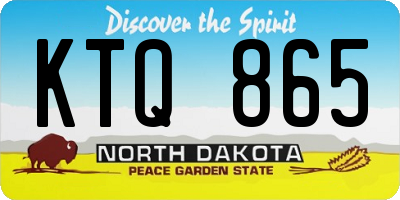 ND license plate KTQ865