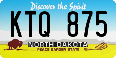 ND license plate KTQ875