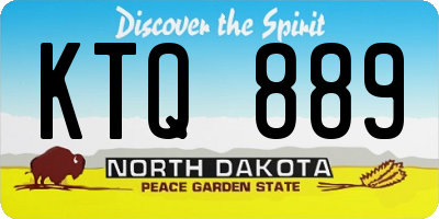 ND license plate KTQ889