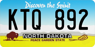 ND license plate KTQ892