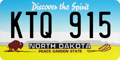 ND license plate KTQ915