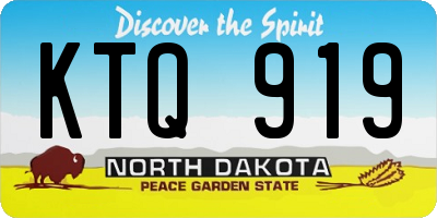 ND license plate KTQ919