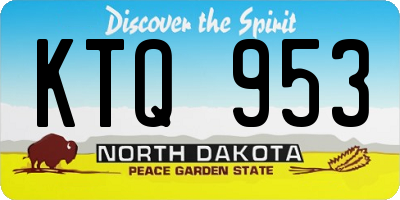 ND license plate KTQ953