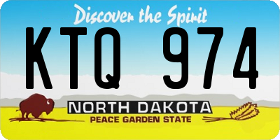 ND license plate KTQ974