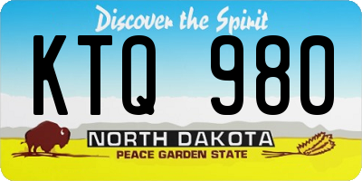 ND license plate KTQ980