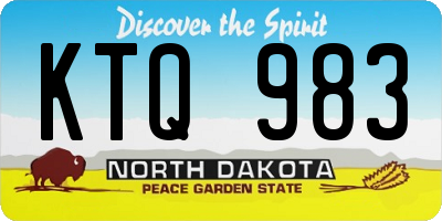ND license plate KTQ983