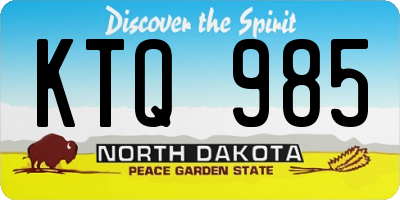 ND license plate KTQ985