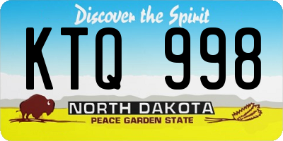 ND license plate KTQ998