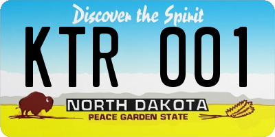 ND license plate KTR001