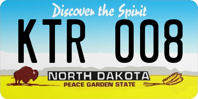 ND license plate KTR008