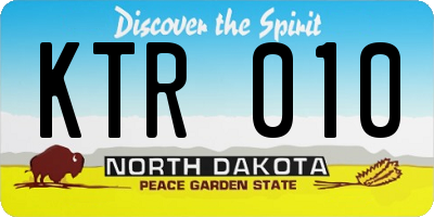 ND license plate KTR010