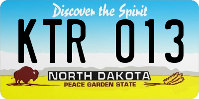 ND license plate KTR013