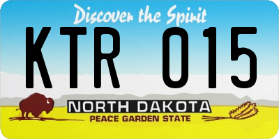 ND license plate KTR015