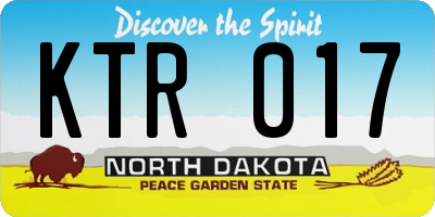 ND license plate KTR017