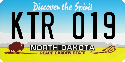 ND license plate KTR019