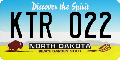 ND license plate KTR022