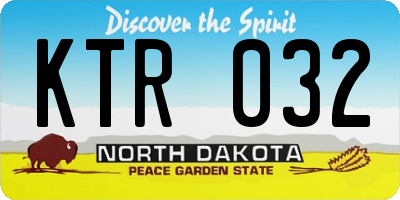 ND license plate KTR032