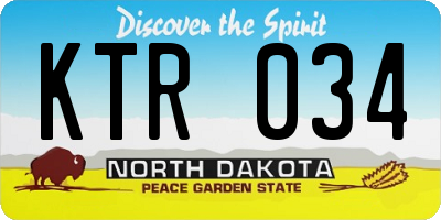 ND license plate KTR034