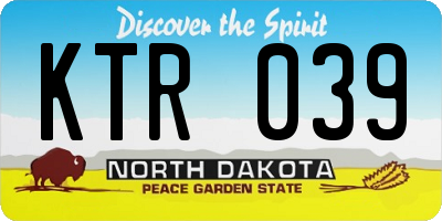 ND license plate KTR039