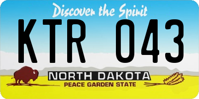 ND license plate KTR043