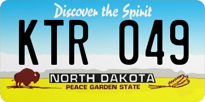 ND license plate KTR049