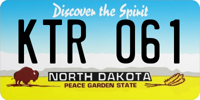 ND license plate KTR061