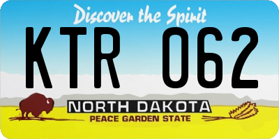 ND license plate KTR062