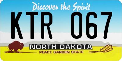 ND license plate KTR067