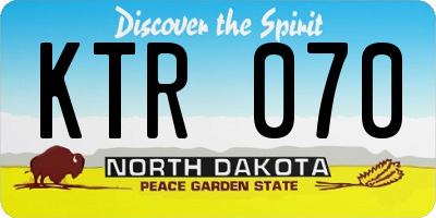 ND license plate KTR070