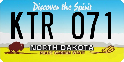 ND license plate KTR071