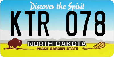 ND license plate KTR078