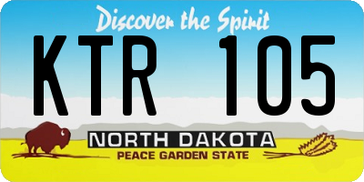 ND license plate KTR105