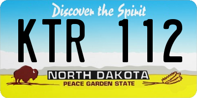 ND license plate KTR112
