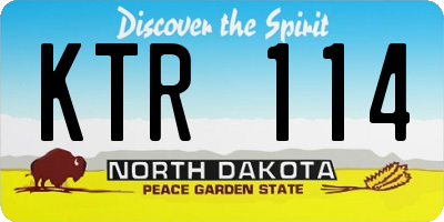 ND license plate KTR114