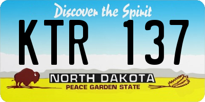 ND license plate KTR137