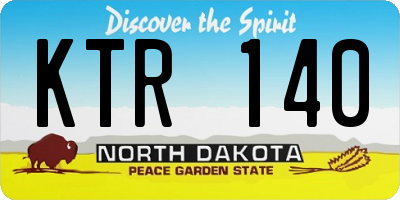 ND license plate KTR140