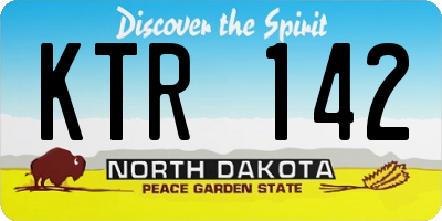 ND license plate KTR142