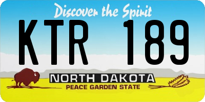 ND license plate KTR189