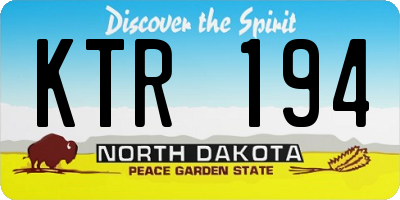 ND license plate KTR194