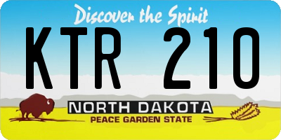 ND license plate KTR210