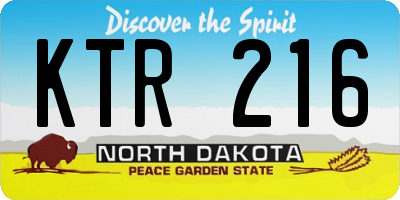 ND license plate KTR216