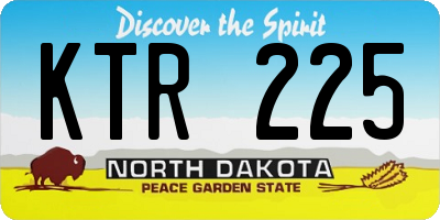 ND license plate KTR225