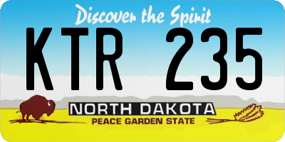 ND license plate KTR235